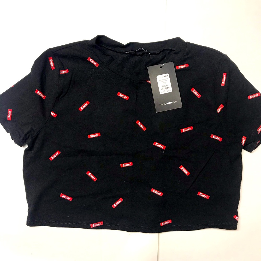 Super all over print cropped T- shirt